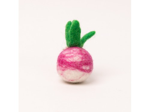 6cm Felt Turnip with Leaves