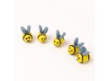Handmade Felt Bees with Blue Wings