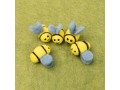 Handmade Felt Bees with Blue Wings