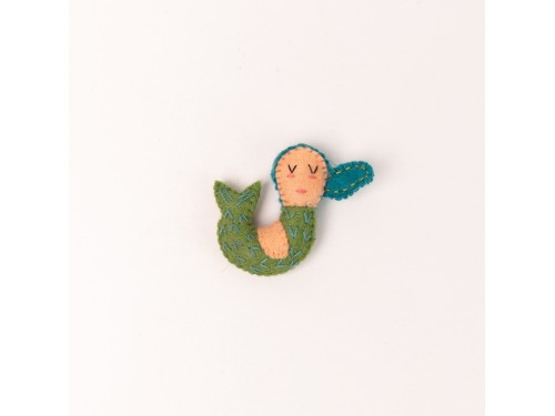 7cm Stitched Felt Green Mini Mermaid