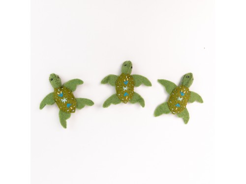 7cm Mini Felt Green Turtle