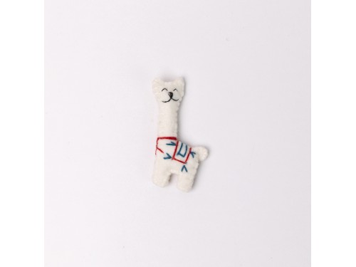 7x4cm White Felt Llama