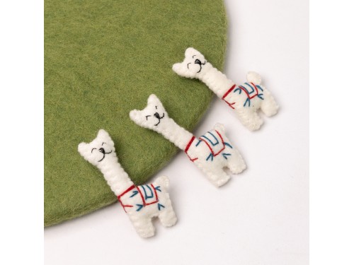 7x4cm White Felt Llama