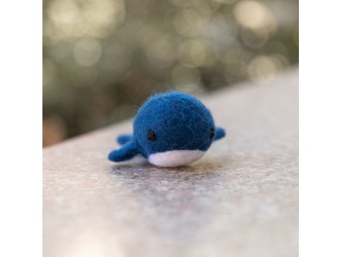 Needle Felted Whale - Felt and Yarn