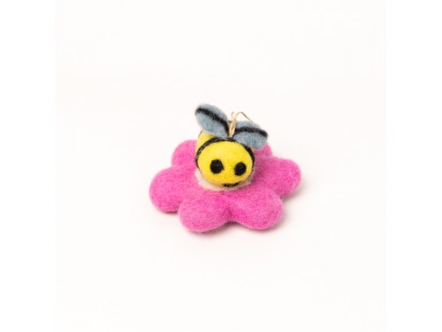 Felt Bumble Bee with Flower