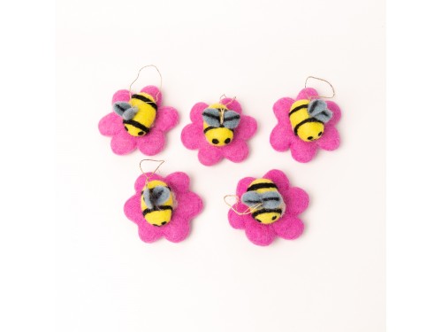 Felt Bumble Bee with Flower