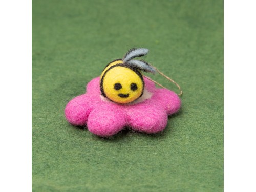Felt Bumble Bee with Flower