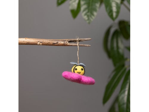 Felt Bumble Bee with Flower