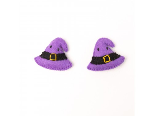 6.5cm Felted Purple Witch Hat