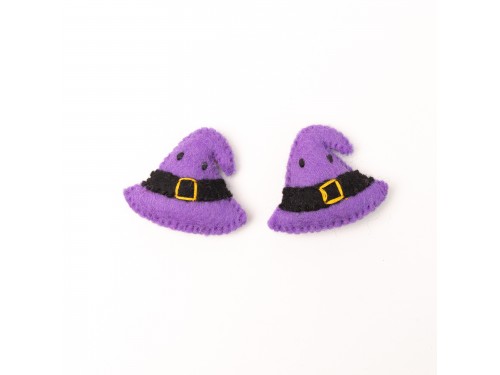 6.5cm Felted Purple Witch Hat