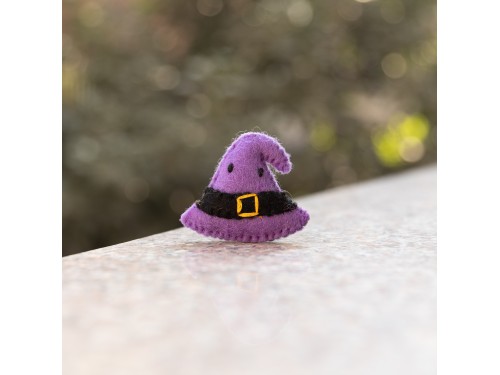 6.5cm Felted Purple Witch Hat