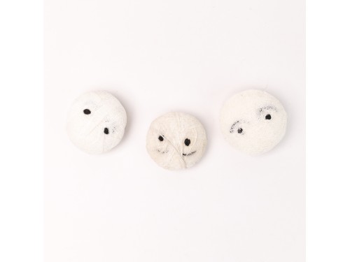 8cm White Felt Mummy Head Ornament