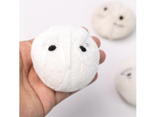 8cm White Felt Mummy Head Ornament