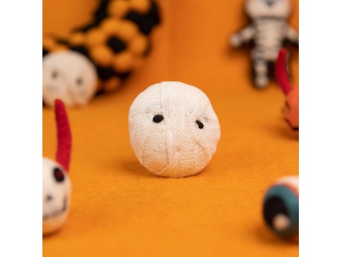 8cm White Felt Mummy Head Ornament