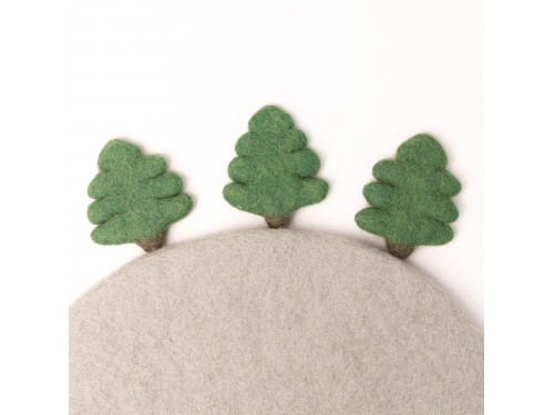 8cm Mini Green Felt Christmas Tree - Felt and Yarn