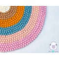 Six Color Layer Felt Round Rug