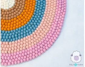 Six Color Layer Felt Round Rug