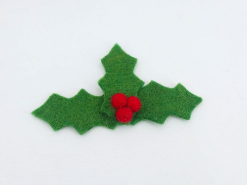 Felt Christmas Holly Mistletoe Ornament