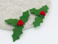 Felt Christmas Holly Mistletoe Ornament