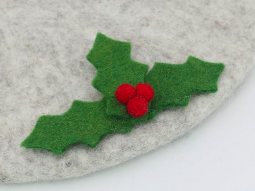 Felt Christmas Holly Mistletoe Ornament
