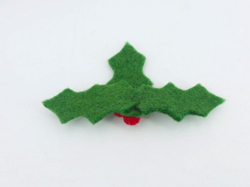 Felt Christmas Holly Mistletoe Ornament