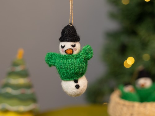 10cm Wool Felt Winter Snowman