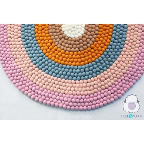 Six Color Layer Felt Round Rug