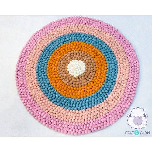 Six Color Layer Felt Round Rug