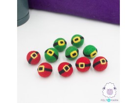 3cm Multicolor Felt Ball with Buckle - Felt and Yarn