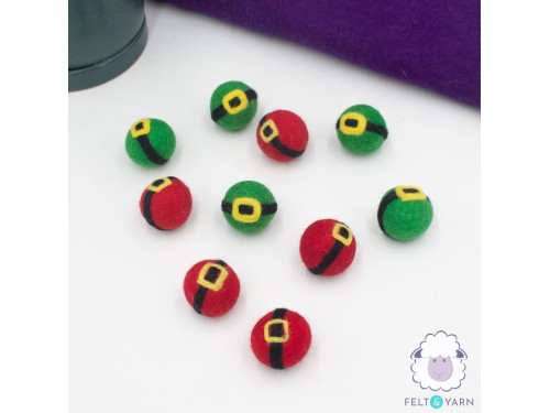 3cm Multicolor Felt Ball with Buckle