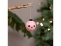 Pink Felted Christmas Bulb Ornament