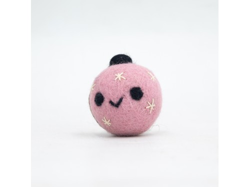 Pink Felted Christmas Bulb Ornament