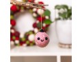 Pink Felted Christmas Bulb Ornament