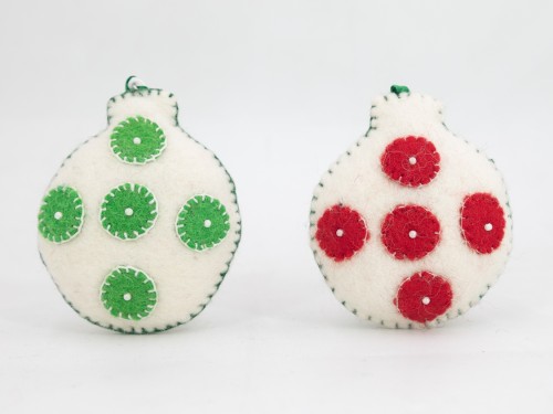 Felt Christmas Baubles Ornament with Dots