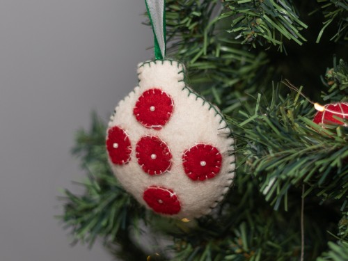Felt Christmas Baubles Ornament with Dots