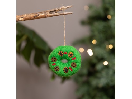 Mini Christmas Felted Wreath