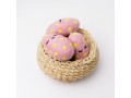 Pink Felt Easter Egg with Yellow Dots