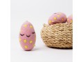 Pink Felt Easter Egg with Yellow Dots