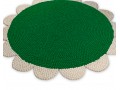 Flower Shaped Felt Ball Rug - Felt and Yarn Flower Shaped Felt Ball Rug - Felt and Yarn