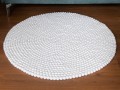 Cream White Wool Felt Ball Rug