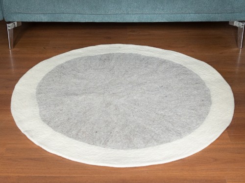Grey Wool Felt Sheet Rug