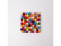 20x20cm Square Multicolor Felt Ball Trivet Collection