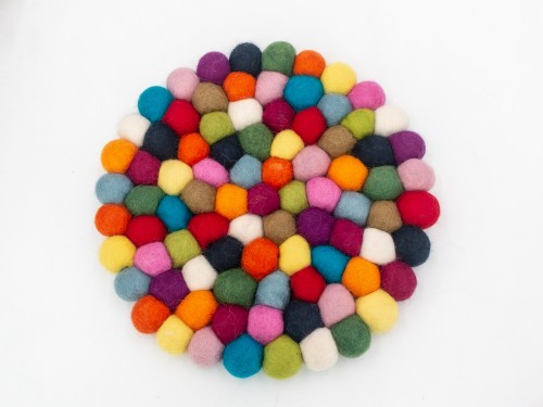 20cm Handmade Felt Ball Round Trivet Collection