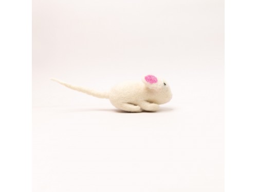 Wholesale Wool Felt White Mouse Cat Toy