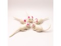Wholesale Wool Felt White Mouse Cat Toy