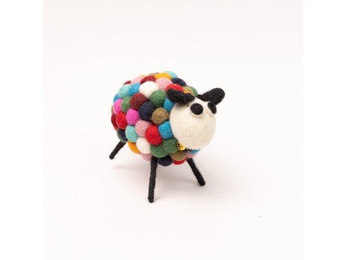 Multicolor Felt Pom Pom Sheep