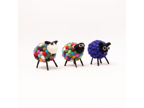Multicolor Felt Pom Pom Sheep