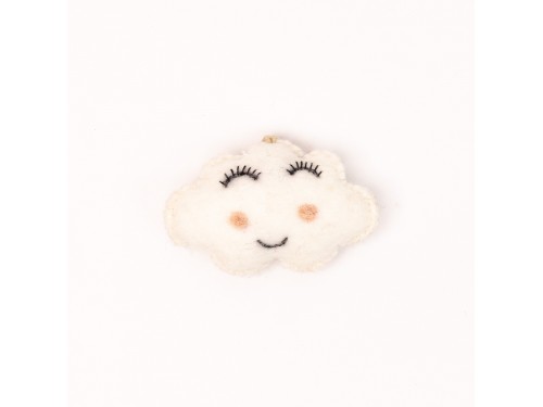 Wool Felt Smiley Cloud Ornament