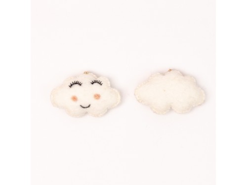 Wool Felt Smiley Cloud Ornament