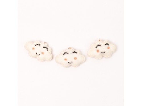 Wool Felt Smiley Cloud Ornament